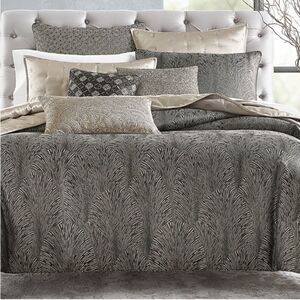 Hudson Park Collection Black Deco Fan Full/Queen Classic Bedskirt